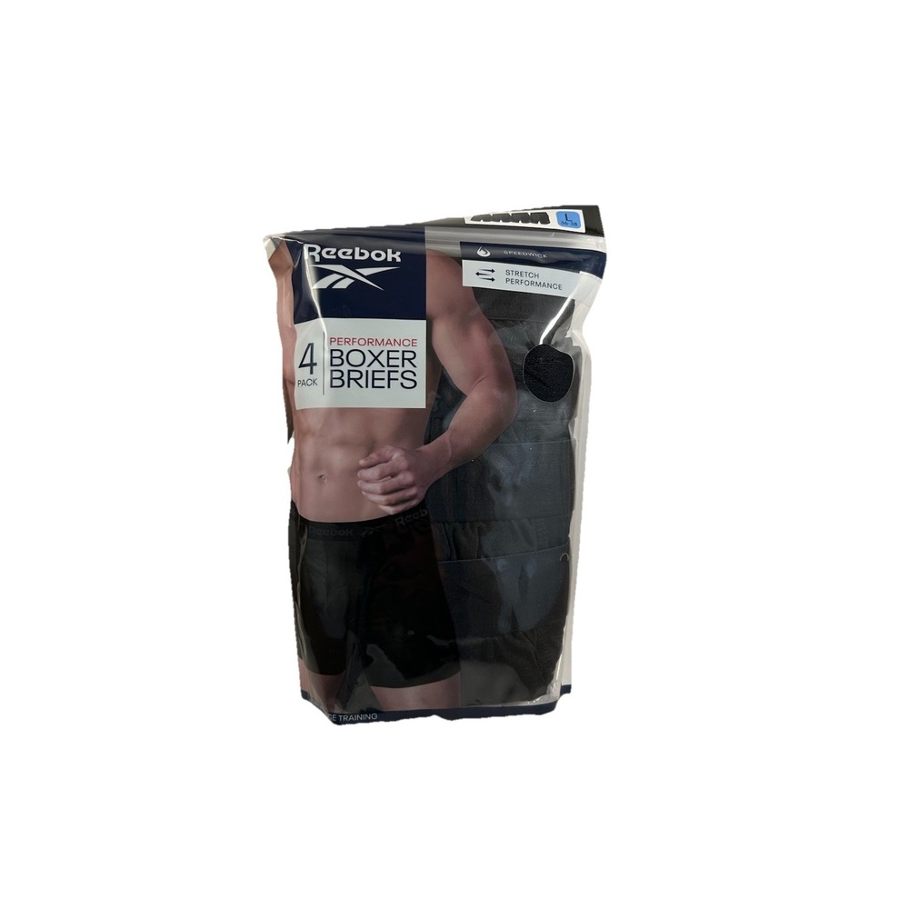 Reebok® Men's Speedwick Performance Training Boxer Briefs 4 Pack, Large